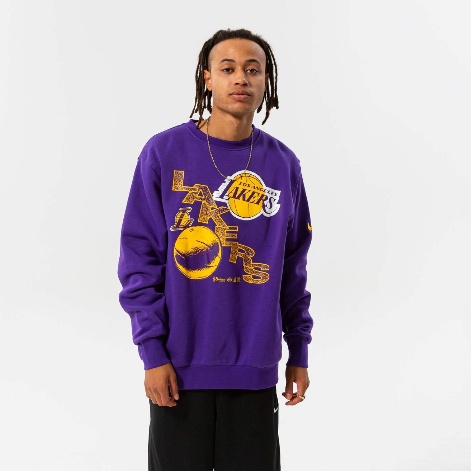 Nike Women's Los Angeles Lakers Purple Courtside Boxy Longsleeve T